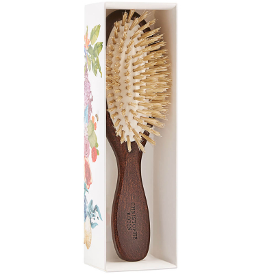 Christophe Robin Travel Hairbrush 100% Natural Boar-Bristle and Wood