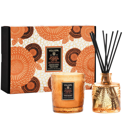 Voluspa Demi Candle And Diffuser Set Spiced Pumpkin Latte (142 g + 100 ml)