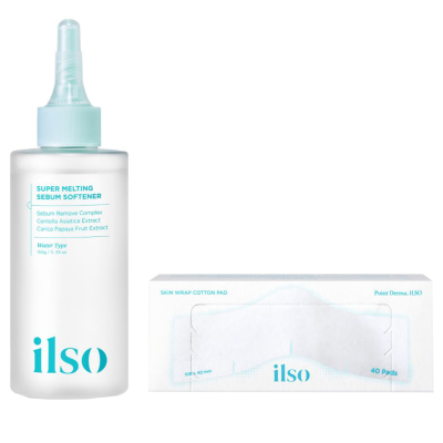 Ilso Super Melting Sebum Softener Kit + Cotton Pad Set (150 g + 40 pcs)