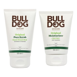 Bulldog Scrub & Soothe - Exfolierande och Lugnande Rutin för Män med Grov Hudstruktur